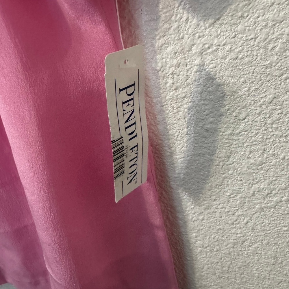 Pendleton Top Womens Sz 18 Pink 100% Silk Pleated Scoop Neck NWT Classic Career - Picture 4 of 6